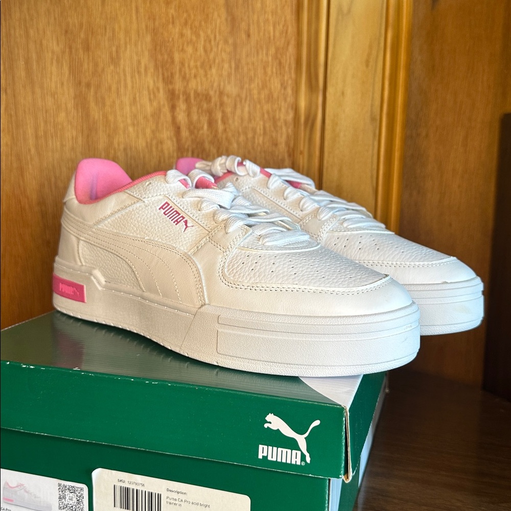 Pink and White Puma Sneakers Men’s US Size 13 Never Worn New in Box